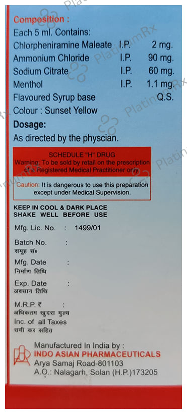 Siodryl Syrup 100 Syrup Indo Asian Pharma