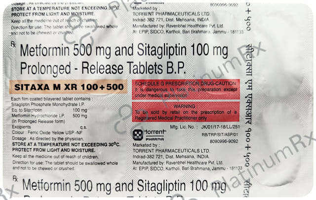 Sitaxa M XR 100/500mg Tablet PR 10s