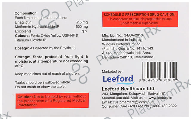 Linaford 2.5 M 2.5/500mg Tablet 10s