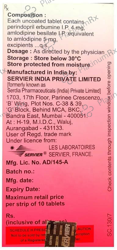 Coversyl AM 4/5mg Tablet 10s