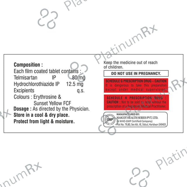 Telmend-H 80/12.5 Tablet