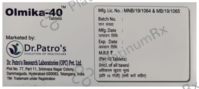 Olmika 40 Tablet