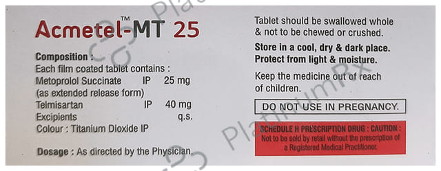 Acmetel MT 25/40mg Tablet ER 10s