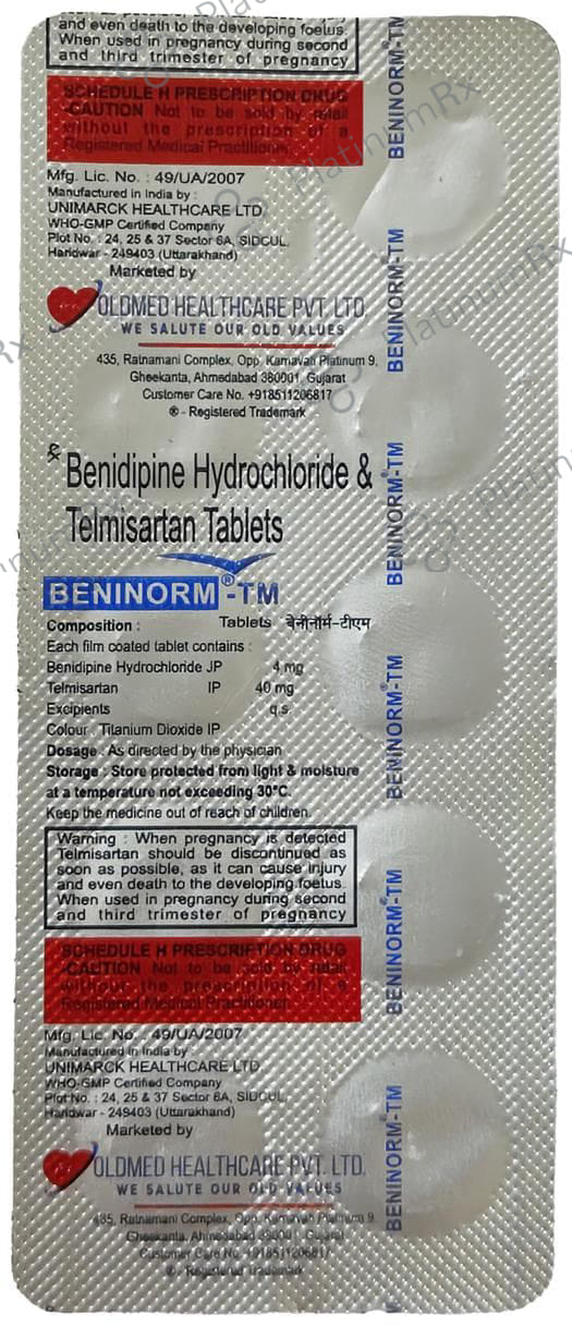 Beninorm TM 4/40mg Tablet 10s