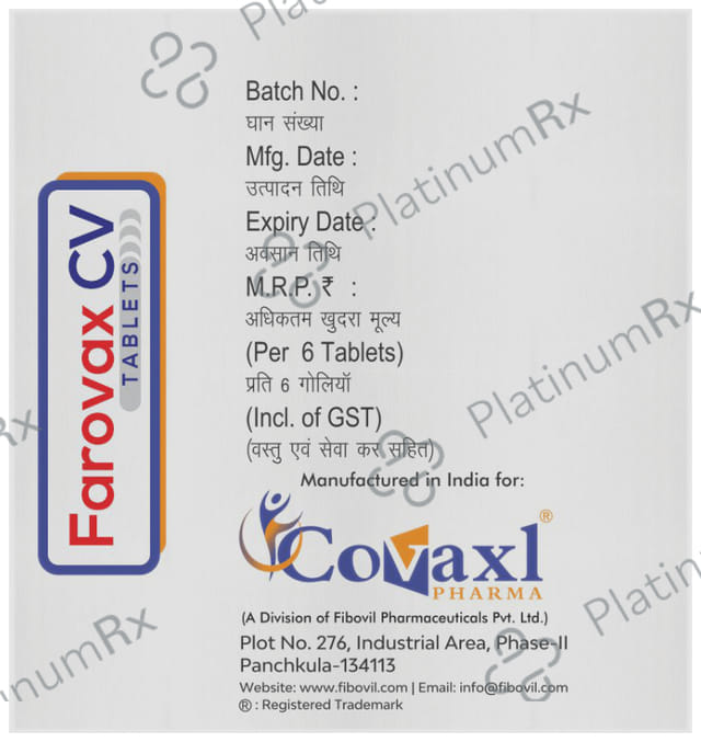 Farovax CV 200/125mg Tablet 6s