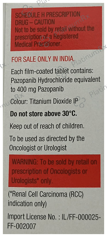 Votrient 400mg Tablet 30s