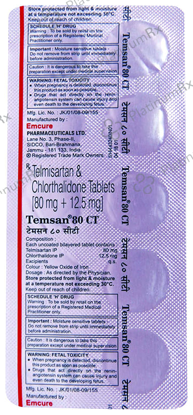 Temsan 12.5/80mg Tablet CT 10s