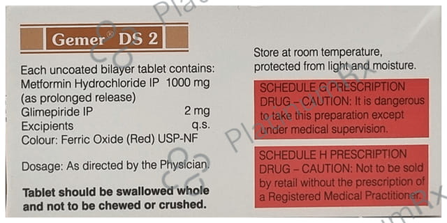 Gemer DS 2/1000mg Tablet 15s