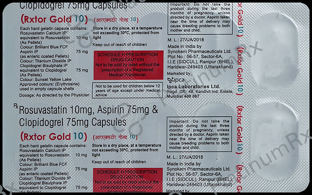 Rxtor Gold 10/75/75mg Capsule 10s