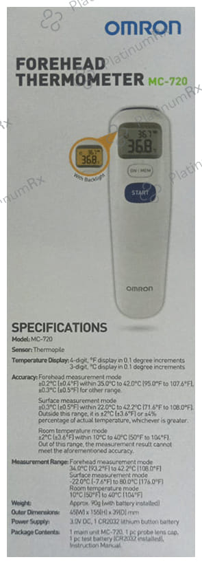 Omron MC 720 Non Contact Forehead Thermometer 1s
