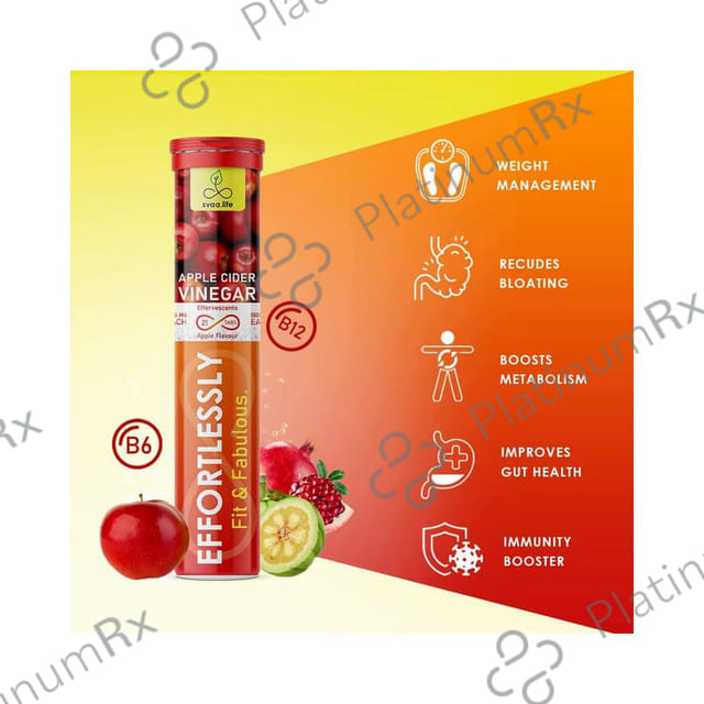 Svaa.Life Effortlessly Fit & Fabulous Apple Cider Vinegar Effervescent Tablet (21 Each) Bottle 1s