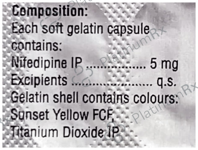 Nicardia 5mg Capsule 15s