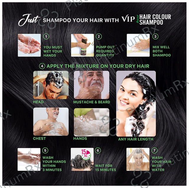 VIP Natural Hair Colour Black Shampoo 180ml