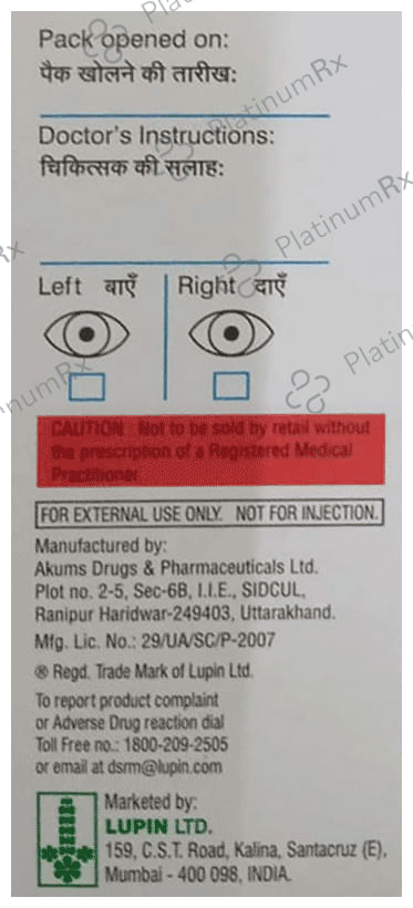 Lupitros TZ 5mg/40mcg Eye Drop 3ml