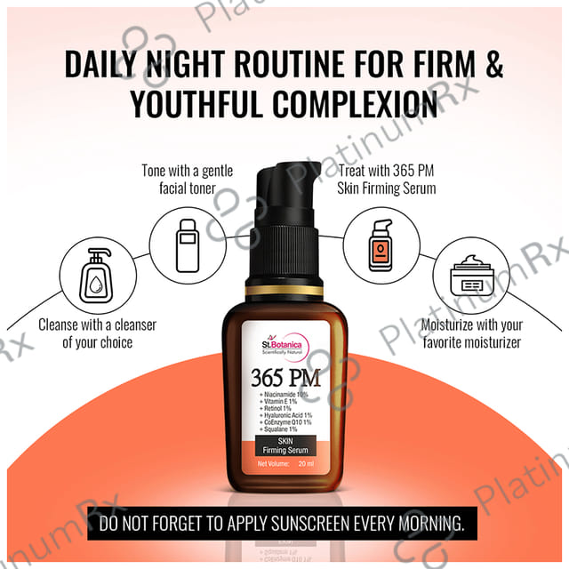St.Botanica 365 PM + Niacinamide 10% + Vitamin E 1% + Retinol 1% + Hyaluronic Acid 1% + CoEnzyme Q10 1% + Squalane 1% Skin Firming Serum