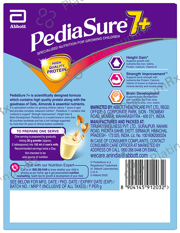 PediaSure Powder for Growing Children Vanilla with Oats & Almond 200 gm