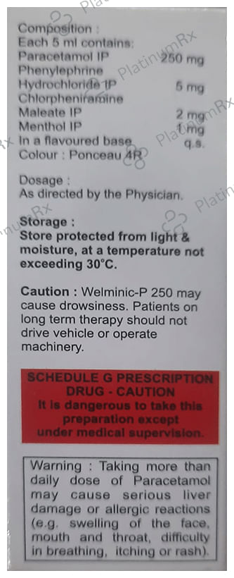 Welminic P Syrup Gluten Free 60ml