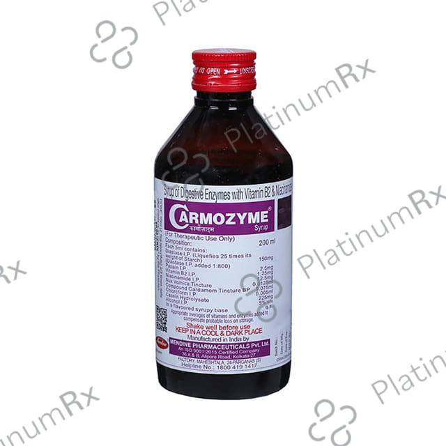Carmozyme Liquid with Digestive Enzymes, Vitamin B2 & Niacinamide 200 ml