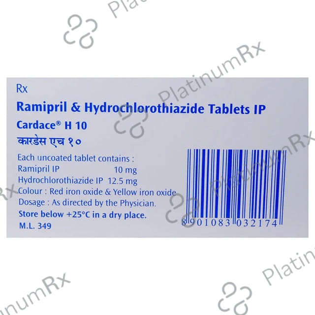 Cardace H 12.5/10mg Tablet 15s