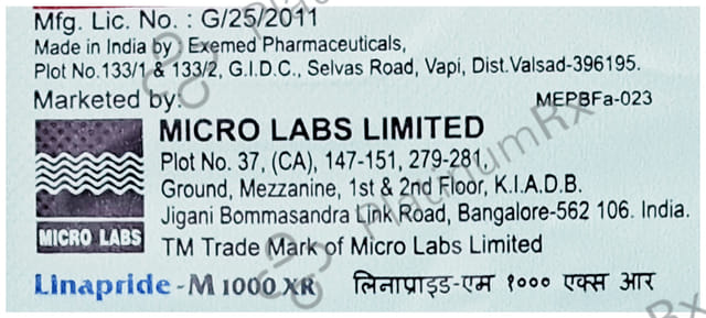 Linapride M XR 1000/5mg Tablet ER 10s