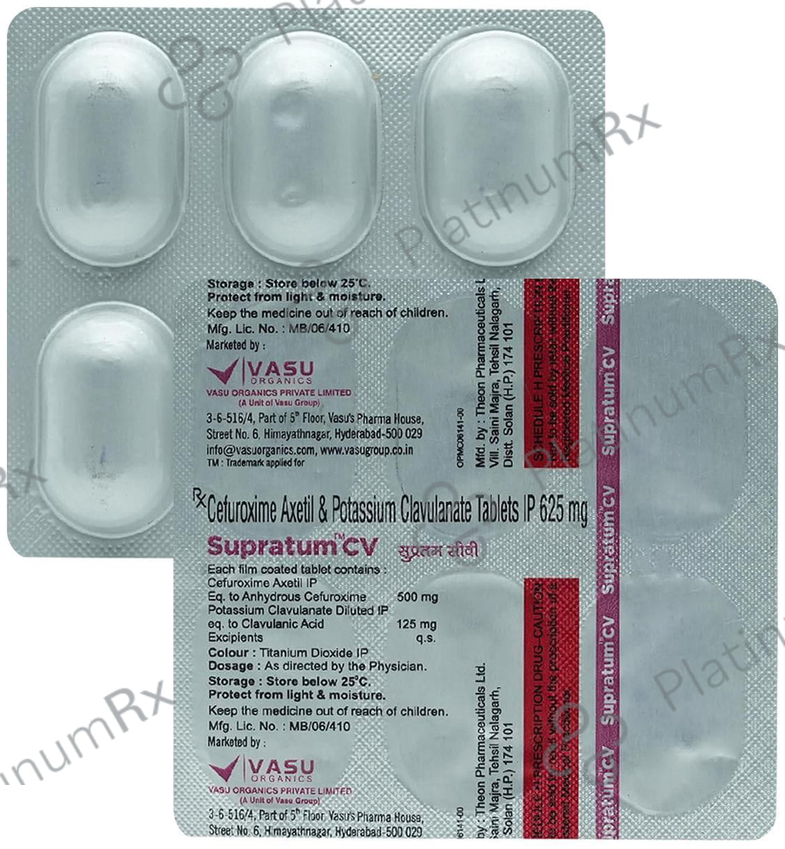 Supratum CV 500/125mg Tablet 6s