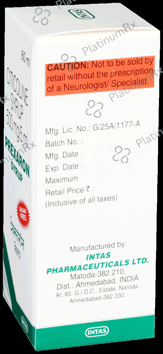 Prexaron 500mg Syrup Sugar Free 60ml