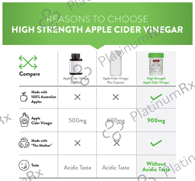 Swisse High Strength Apple Cider Vinegar ACV for Weight Management - Tablet