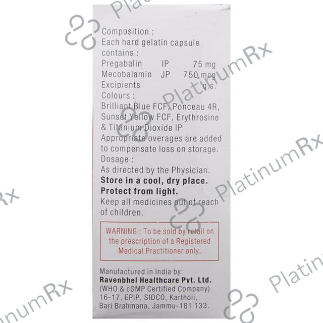 Pregaba M 750mcg/75mg Capsule 15s
