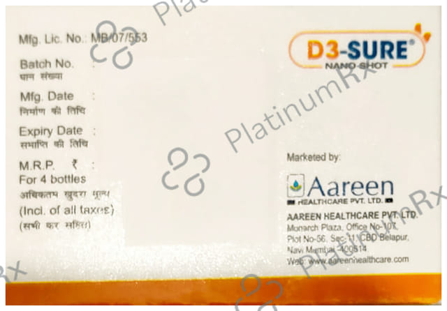 D3 Sure Nano Shot 60000 IU Oral Solution 5ml 4 units