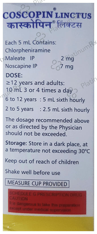 Coscopin Linctus Syrup Passion fruit & cherry