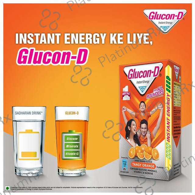 Glucon D Instant Energy Tangy Orange Flavour Powder 125gm