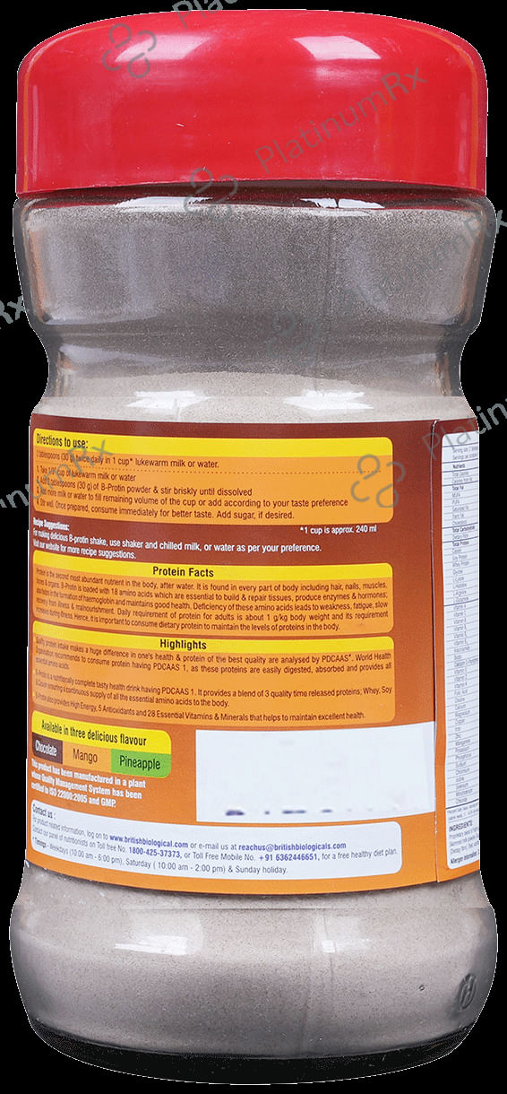 B Protin Powder for Complete Nutrition Flavour Chocolate 200gm