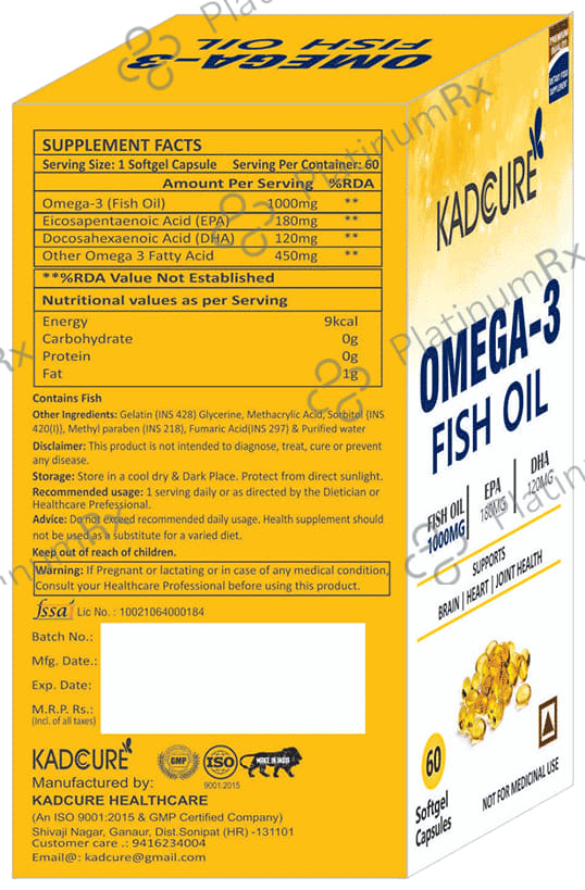 Kadcure Omega 3 Fish Oil Capsule 60s