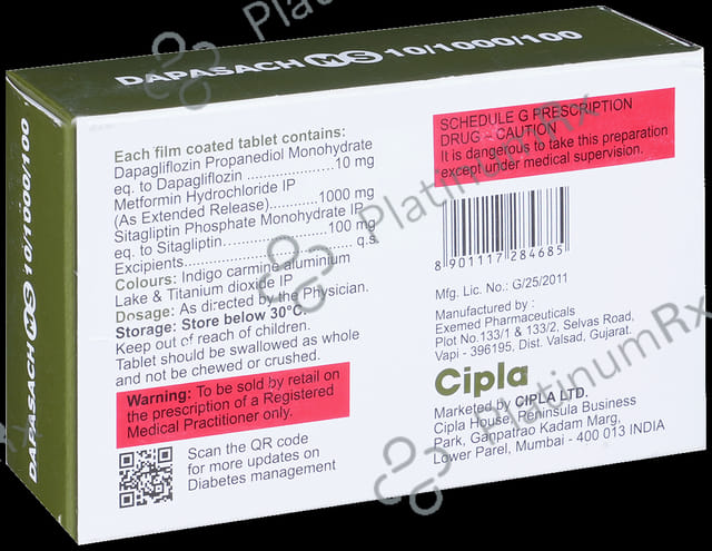 DapaSach MS 10/1000/100 Tablet ER