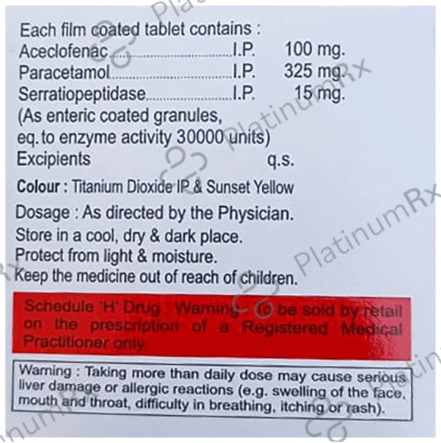 A Cita SP 100/325/15mg Tablet 10s