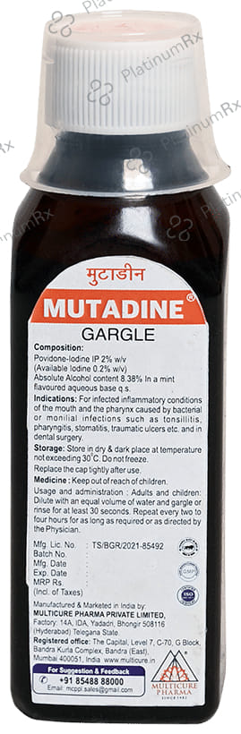 Mutadine 2% Gargle 100ml