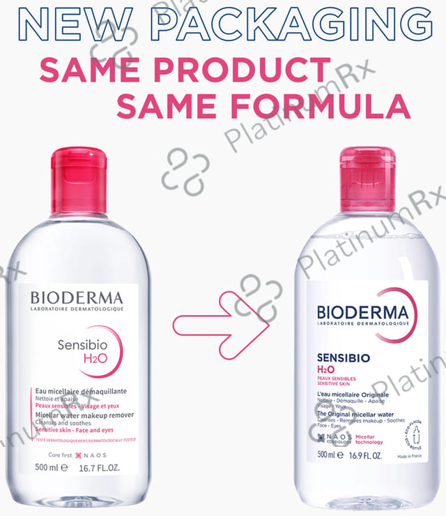 Bioderma Sensibio H2O Make-up Removing Micellar Water & Cleanser - For Sensitive Skin 500 ml