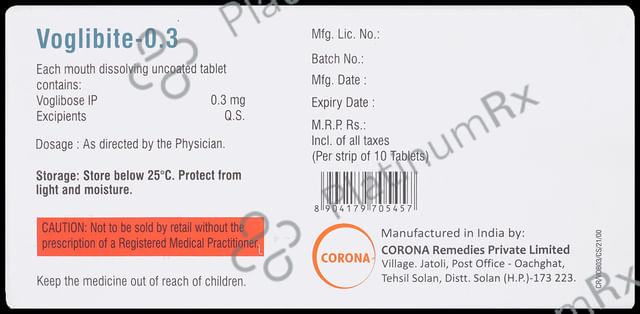 Voglibite 0.3mg Tablet MD 10s