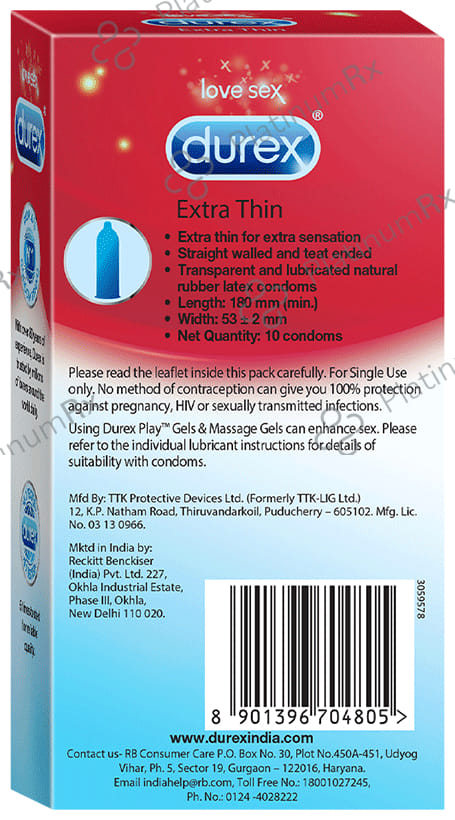 Durex Extra Thin Condom 10s