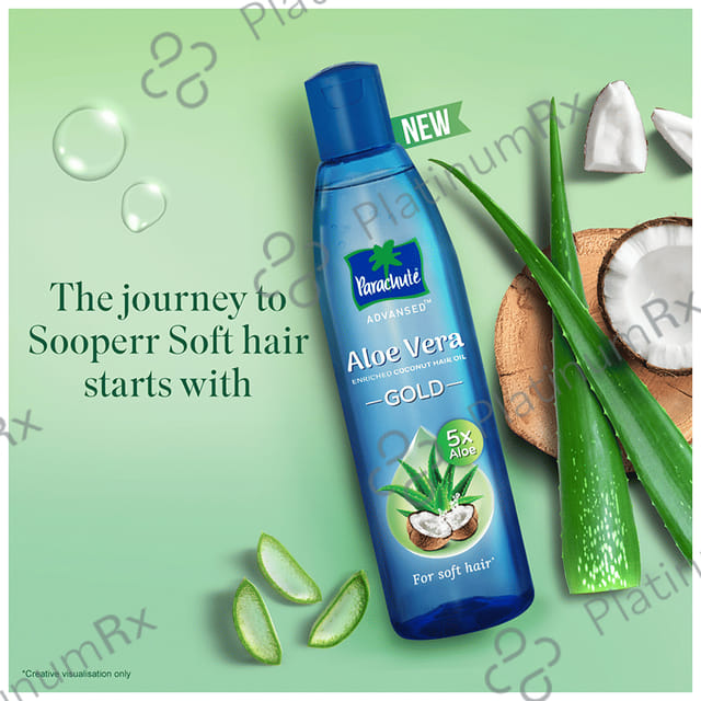 Parachute Advansed 5x Aloe Vera Enriched Coconut Hair Oil Gold - For Soft Hair 400 ml