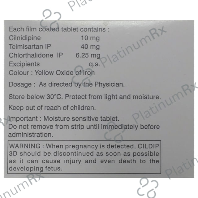 Cildip 3D 6.25/10/40mg Tablet 10s
