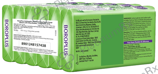 Boroplus Antiseptic + Moisturising Soap (125gm Each) Neem 6 units