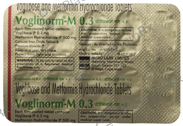 Voglinorm M 0.3/500mg Tablet 10s