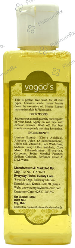 Vagad's Khadi India Ayurvedic Herbal Face Wash Lemon & Licorice 100 ml