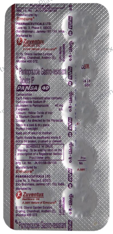 Pansa 40mg Tablet 10