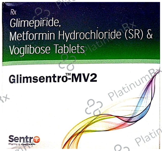 Glimsentro MV2/500/0.2mg Tablet SR 15s