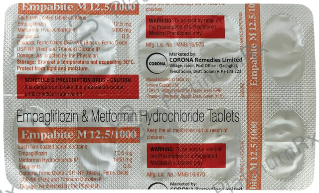 Empabite M 12.5/1000mg Tablet 10s