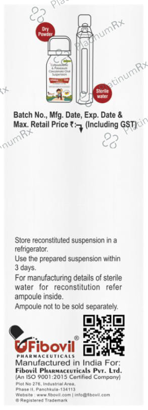 Vildox CV 100/62.5mg Dry Syrup Mix Fruit Flavour 30ml