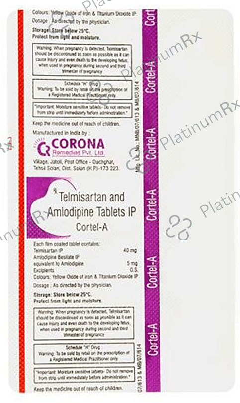 Cortel A 40/5mg Tablet 15s