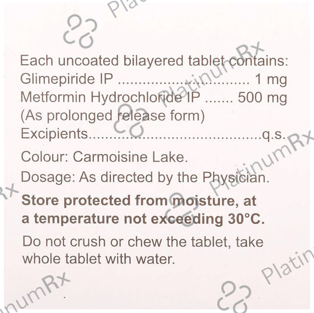 Glucoryl M 1/500mg Tablet PR 15s